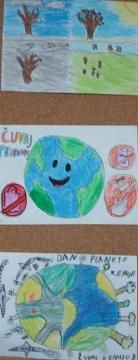 Tema: Naša planeta Zemlja
Likovna tehnika: flomaster/ pastele
